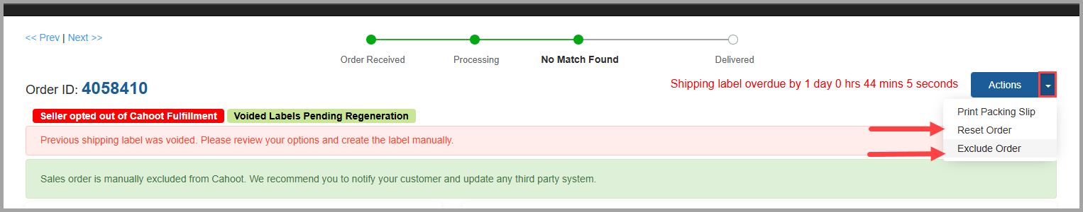 Exclude or Reset options