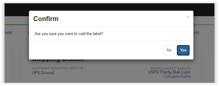Void confirmation dialog