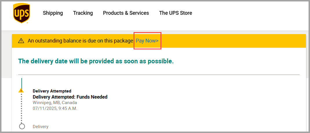 UPS Pay Now