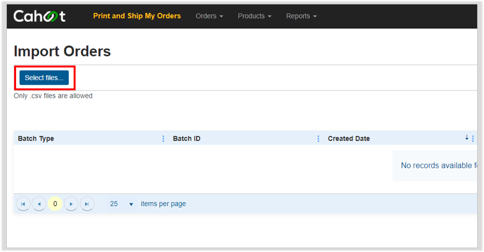 Upload file interface