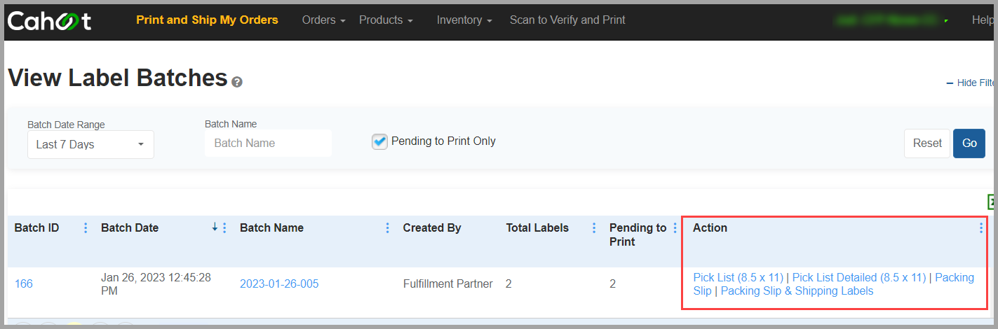 Label Batch actions