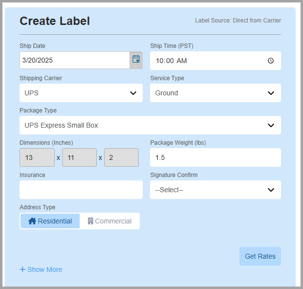 Package information fields