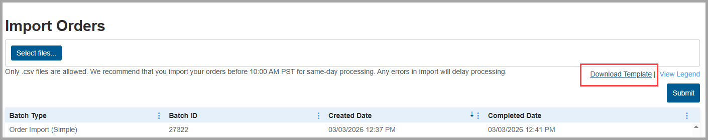Multi-line order example