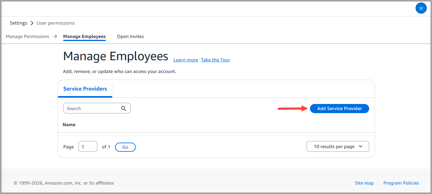 Amazon Seller Central Authorized Partners tab with Add Authorized Partner button
