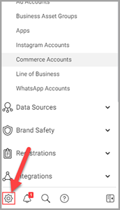 Facebook Business Settings Apps section with Add button